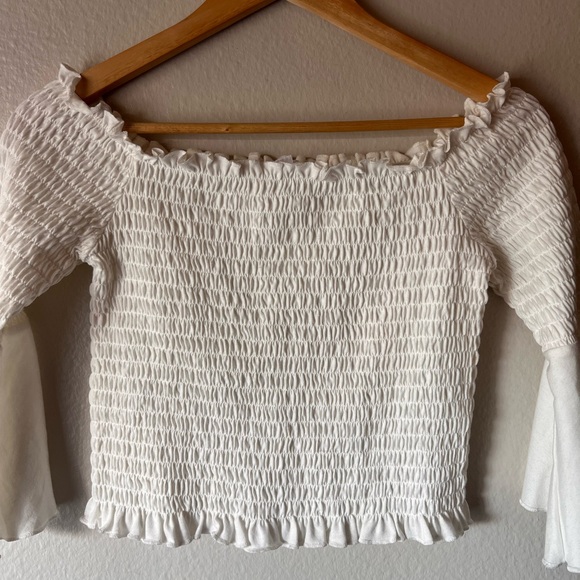 Jack by BB Dakota | Women's Show Off Smocked Off-The-Shoulder Bell Sleeve - Picture 4 of 6